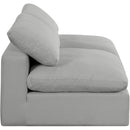 Meridian Comfy Grey Linen Textured Fabric Modular Sofa IMAGE 5