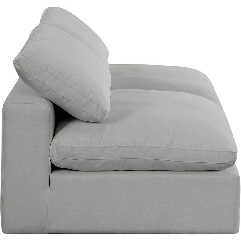 Meridian Comfy Grey Linen Textured Fabric Modular Sofa IMAGE 5