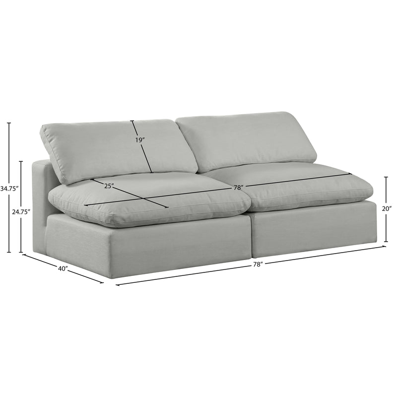 Meridian Comfy Grey Linen Textured Fabric Modular Sofa IMAGE 9