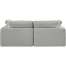 Meridian Comfy Grey Linen Textured Fabric Modular Sofa IMAGE 3