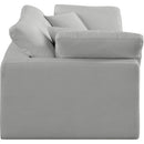 Meridian Comfy Grey Linen Textured Fabric Modular Sofa IMAGE 5