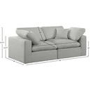 Meridian Comfy Grey Linen Textured Fabric Modular Sofa IMAGE 9