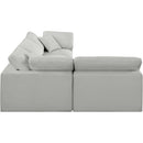 Meridian Comfy Grey Linen Textured Fabric Modular Sectional IMAGE 10