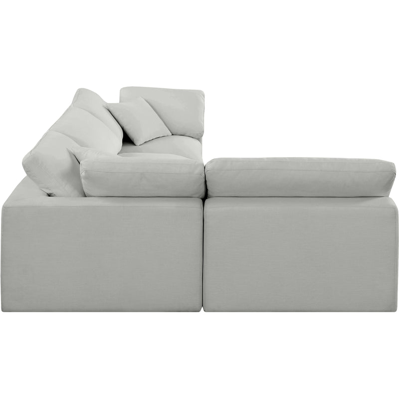 Meridian Comfy Grey Linen Textured Fabric Modular Sectional IMAGE 10