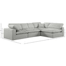Meridian Comfy Grey Linen Textured Fabric Modular Sectional IMAGE 15