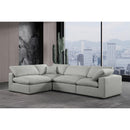 Meridian Comfy Grey Linen Textured Fabric Modular Sectional IMAGE 3