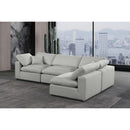 Meridian Comfy Grey Linen Textured Fabric Modular Sectional IMAGE 4