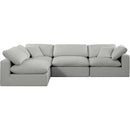 Meridian Comfy Grey Linen Textured Fabric Modular Sectional IMAGE 7