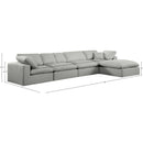 Meridian Comfy Grey Linen Textured Fabric Modular Sectional IMAGE 15