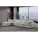 Meridian Comfy Grey Linen Textured Fabric Modular Sectional IMAGE 3