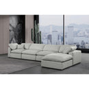 Meridian Comfy Grey Linen Textured Fabric Modular Sectional IMAGE 4