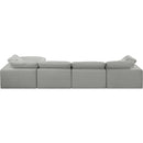 Meridian Comfy Grey Linen Textured Fabric Modular Sectional IMAGE 5