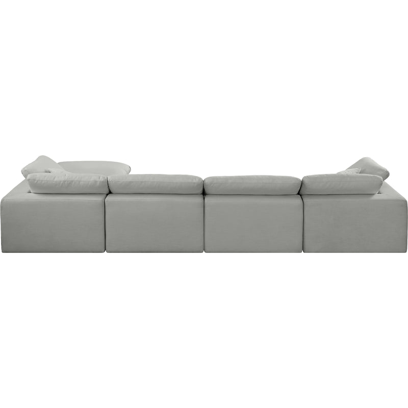Meridian Comfy Grey Linen Textured Fabric Modular Sectional IMAGE 5