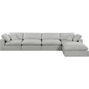 Meridian Comfy Grey Linen Textured Fabric Modular Sectional IMAGE 8
