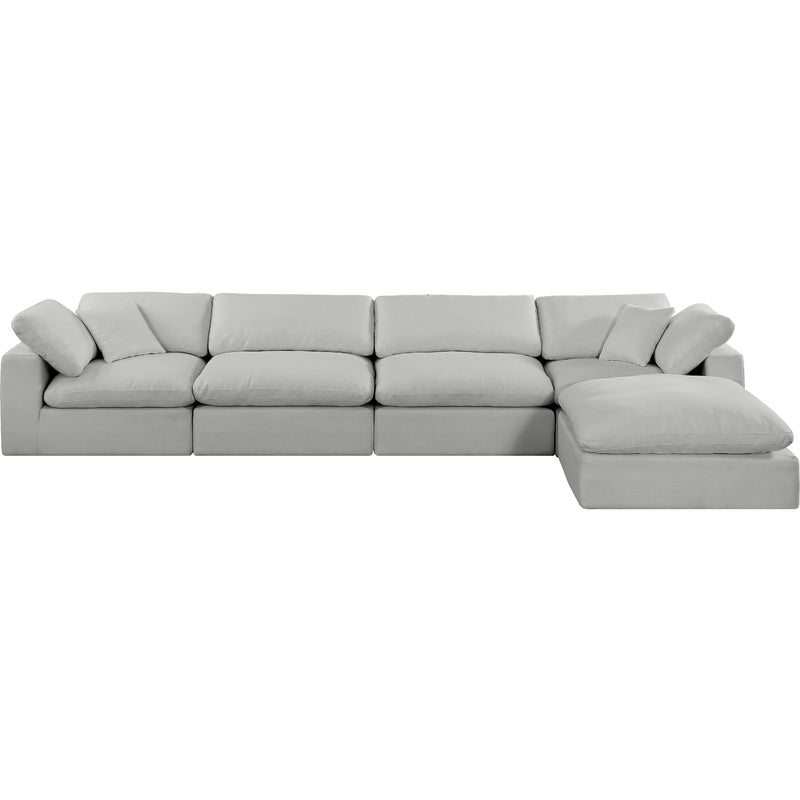 Meridian Comfy Grey Linen Textured Fabric Modular Sectional IMAGE 8