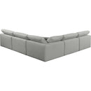 Meridian Comfy Grey Linen Textured Fabric Modular Sectional IMAGE 3