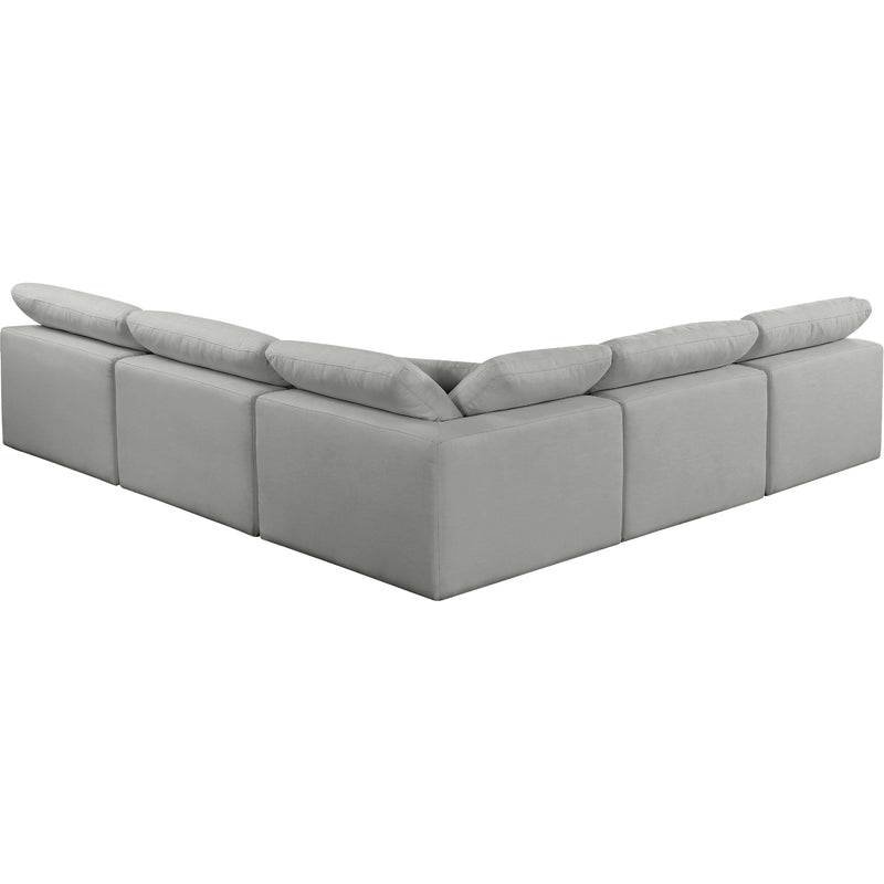 Meridian Comfy Grey Linen Textured Fabric Modular Sectional IMAGE 3
