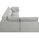 Meridian Comfy Grey Linen Textured Fabric Modular Sectional IMAGE 10