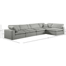 Meridian Comfy Grey Linen Textured Fabric Modular Sectional IMAGE 15