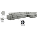 Meridian Comfy Grey Linen Textured Fabric Modular Sectional IMAGE 16