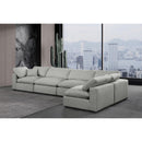 Meridian Comfy Grey Linen Textured Fabric Modular Sectional IMAGE 4