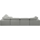 Meridian Comfy Grey Linen Textured Fabric Modular Sectional IMAGE 5