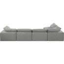 Meridian Comfy Grey Linen Textured Fabric Modular Sectional IMAGE 6