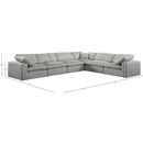 Meridian Comfy Grey Linen Textured Fabric Modular Sectional IMAGE 10
