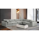 Meridian Comfy Grey Linen Textured Fabric Modular Sectional IMAGE 2