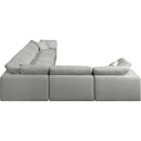 Meridian Comfy Grey Linen Textured Fabric Modular Sectional IMAGE 5