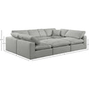 Meridian Comfy Grey Linen Textured Fabric Modular Sectional IMAGE 10