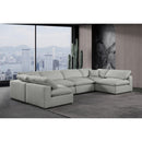 Meridian Comfy Grey Linen Textured Fabric Modular Sectional IMAGE 2