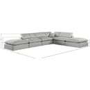 Meridian Comfy Grey Linen Textured Fabric Modular Sectional IMAGE 10