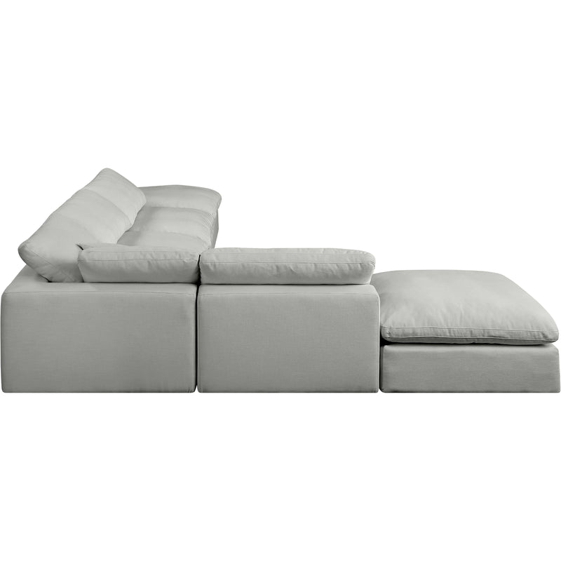 Meridian Comfy Grey Linen Textured Fabric Modular Sectional IMAGE 5