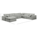 Meridian Comfy Grey Linen Textured Fabric Modular Sectional IMAGE 10