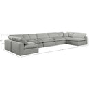 Meridian Comfy Grey Linen Textured Fabric Modular Sectional IMAGE 10