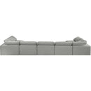 Meridian Comfy Grey Linen Textured Fabric Modular Sectional IMAGE 3