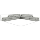 Meridian Comfy Grey Linen Textured Fabric Modular Sectional IMAGE 10