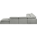 Meridian Comfy Grey Linen Textured Fabric Modular Sectional IMAGE 3