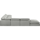 Meridian Comfy Grey Linen Textured Fabric Modular Sectional IMAGE 5
