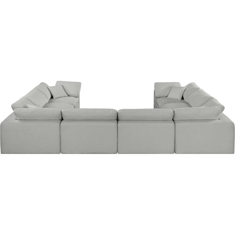 Meridian Comfy Grey Linen Textured Fabric Modular Sectional IMAGE 3
