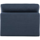 Meridian Comfy Navy Linen Textured Fabric Modular Armless Chair IMAGE 3