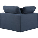 Meridian Comfy Navy Linen Textured Fabric Modular Corner Chair IMAGE 3