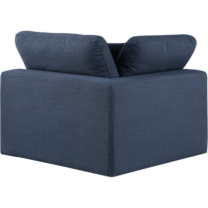 Meridian Comfy Navy Linen Textured Fabric Modular Corner Chair IMAGE 3