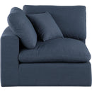 Meridian Comfy Navy Linen Textured Fabric Modular Corner Chair IMAGE 4