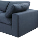 Meridian Comfy Navy Linen Textured Fabric Modular Corner Chair IMAGE 6