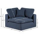 Meridian Comfy Navy Linen Textured Fabric Modular Corner Chair IMAGE 9