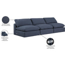 Meridian Comfy Navy Linen Textured Fabric Modular Sofa IMAGE 10