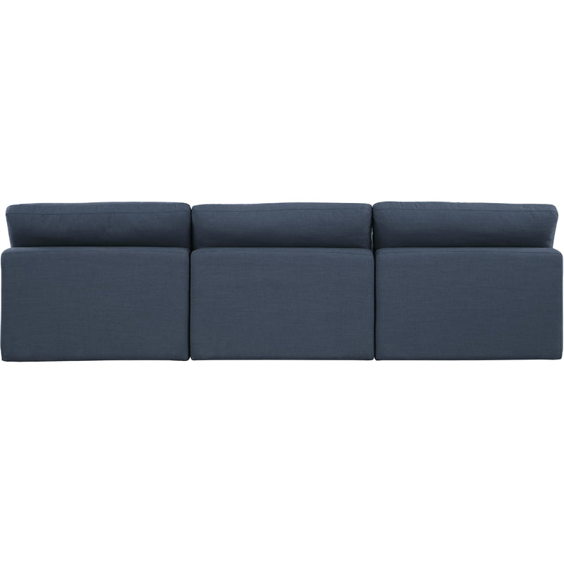 Meridian Comfy Navy Linen Textured Fabric Modular Sofa IMAGE 3