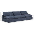 Meridian Comfy Navy Linen Textured Fabric Modular Sofa IMAGE 9